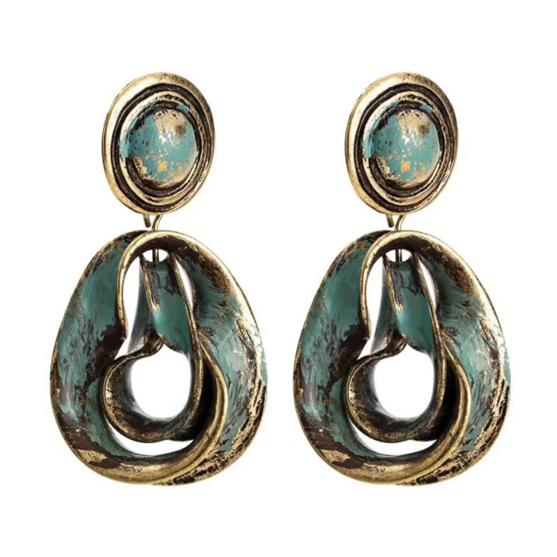 AENSOA, винтажные, Boho, синие, металлические, в стиле панк, массивные серьги, новинка, ZA, макси, геометрические, неправильные серьги для женщин, ювелирное изделие - Окраска металла: As The Picture