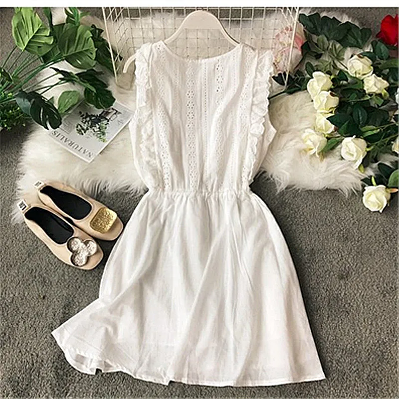 2019 Новая Летняя Повседневная однотонная модная юбка без рукавов с v-образным