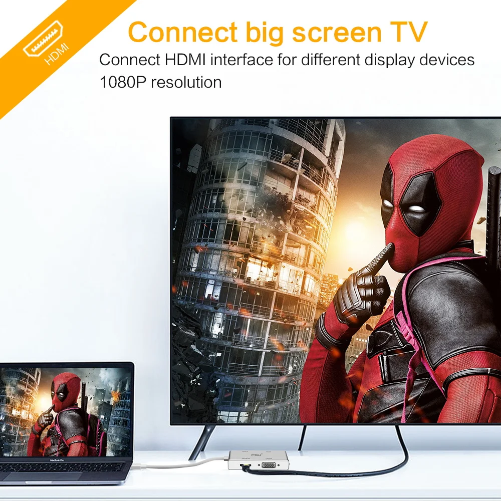 4K UHD USB 3 1 type C концентратор Thunderbolt к HDMI VGA DVI 0 адаптер конвертер кабель для ноутбука