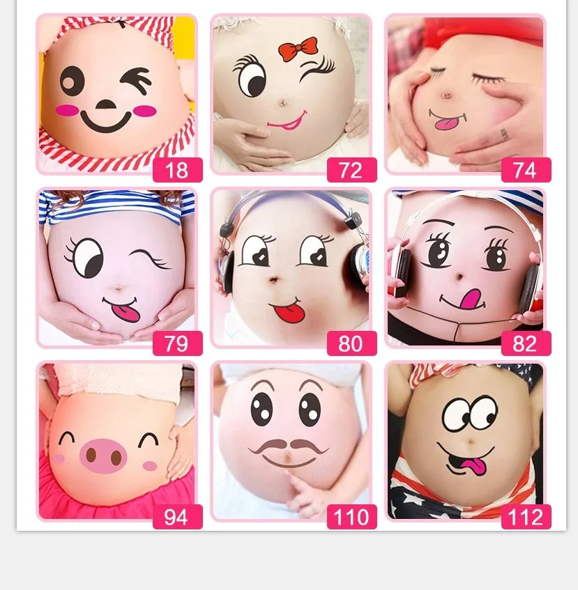 3 шт./лот новинка костюмы для беременных наклейки на живот реквизит бесплатная