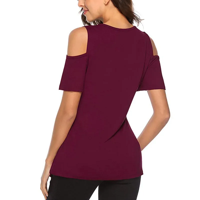 Новинка 2019 модная футболка с открытыми плечами тонкие топы высокое качество