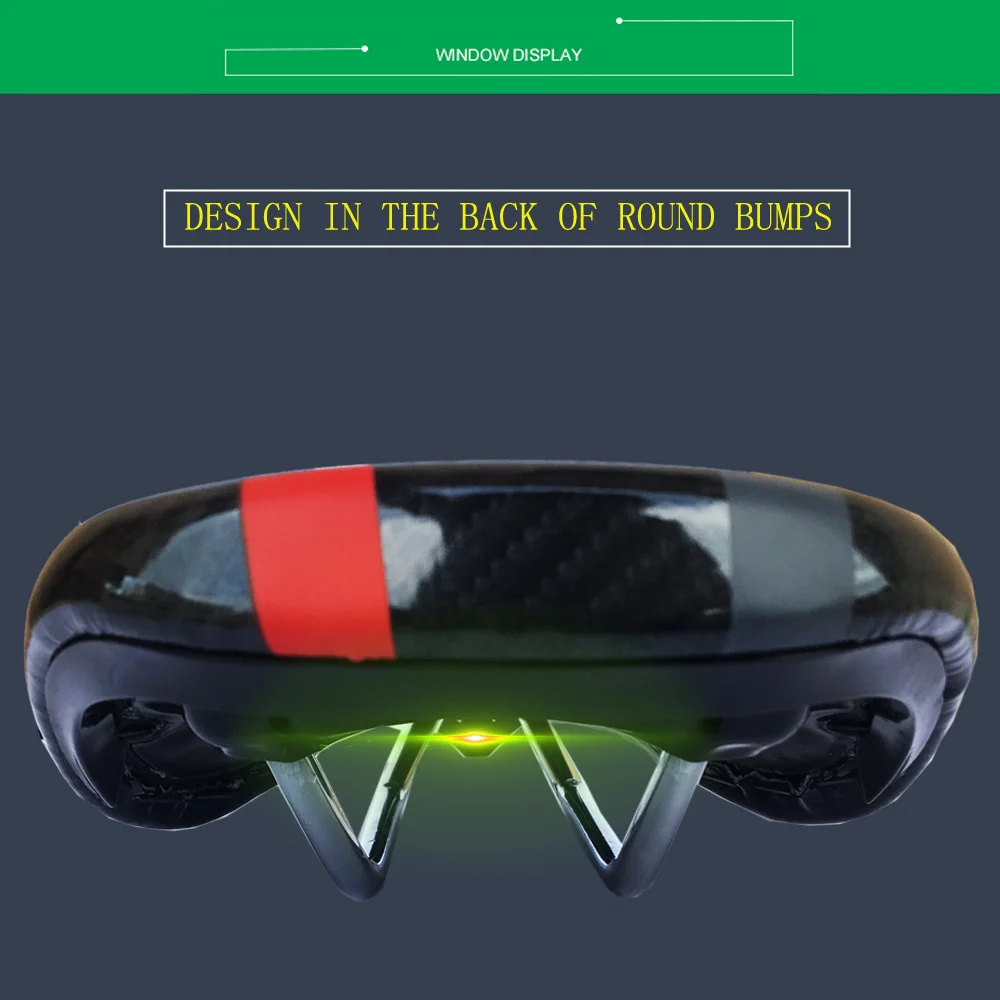 Седло велосипеда мягкие удобные дышащие противоскользящие углеродного волокна