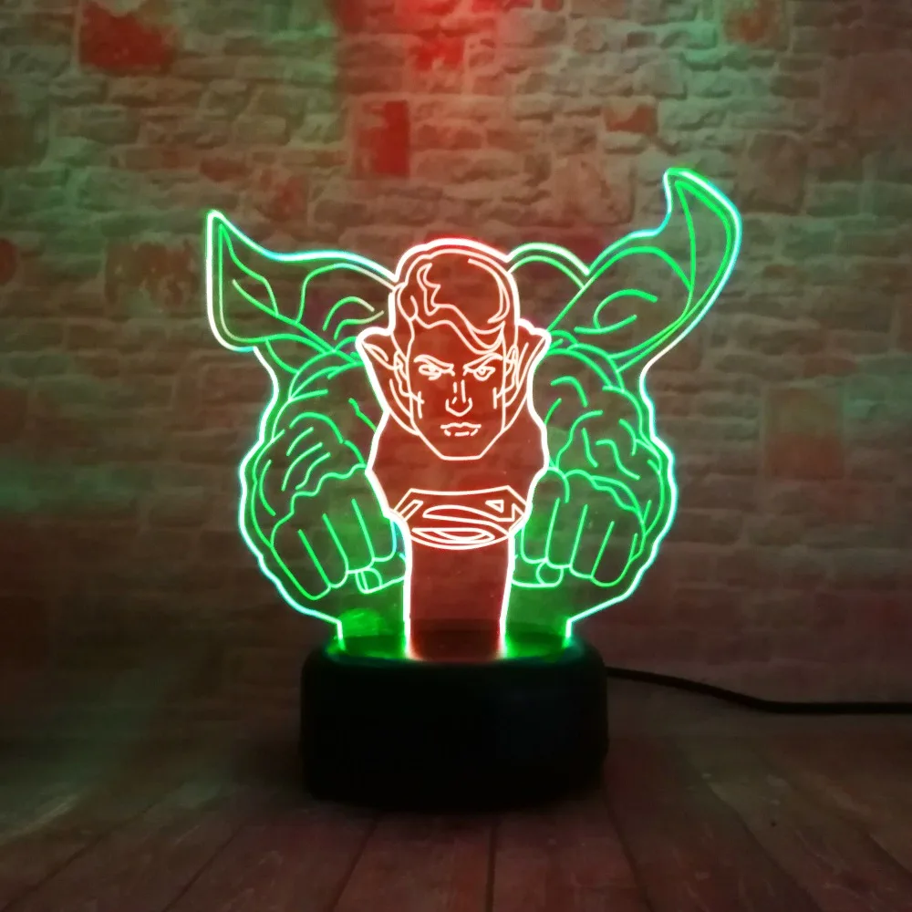 Супергерой Летающий Лига Справедливости фигурка Супермена 3D LED IR Touch 7 смешанный