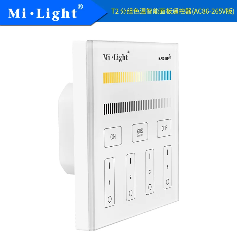 Milight T2 AC220V 4 зоны CCT Регулировка смарт панели пульт дистанционного управления