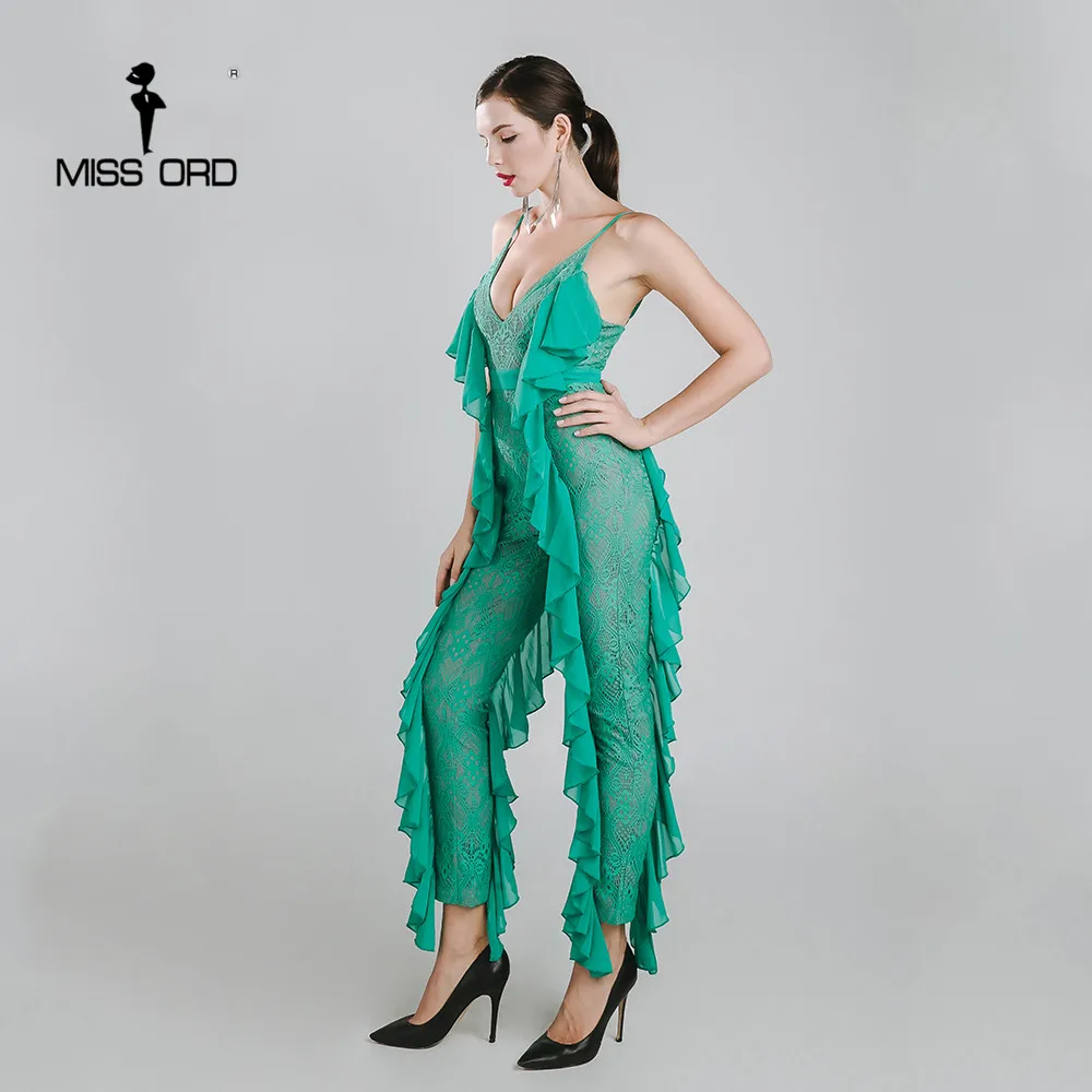 Missord 2019 Сексуальная v образным вырезом без рукавов кружева сшивание