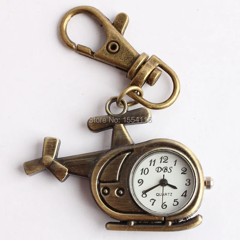 100 шт./лот DHL Бесплатная доставка винтажные бронзовые часы вертолет кварцевые