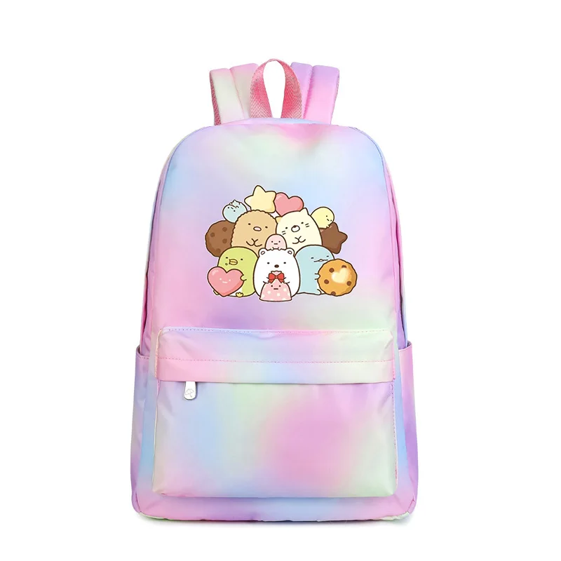 Harajuku, опрятный Радужный рюкзак с принтом Sumikkogurashi, Kawaii, женские сумки на плечо, холщовые школьные сумки, Kawaii, рюкзак для путешествий