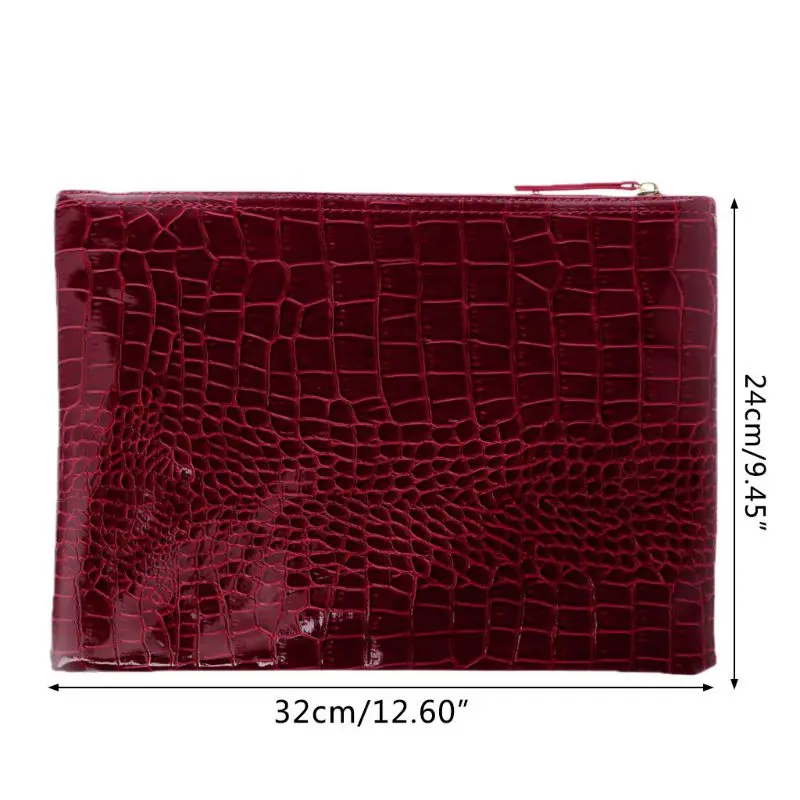 Women Elegant Party Clutches Crocodile Grain PU Leather Envelope Clutch Bag Handbag Evening Bag