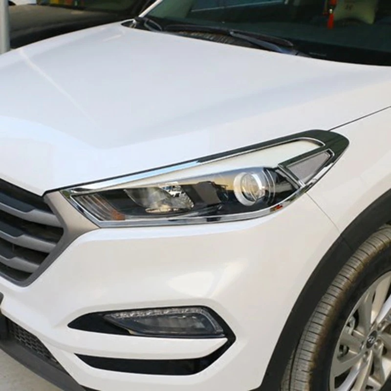 Для Hyundai Tucson 2016 2017 ABS хромированные для передних фар лампы протектор головной свет