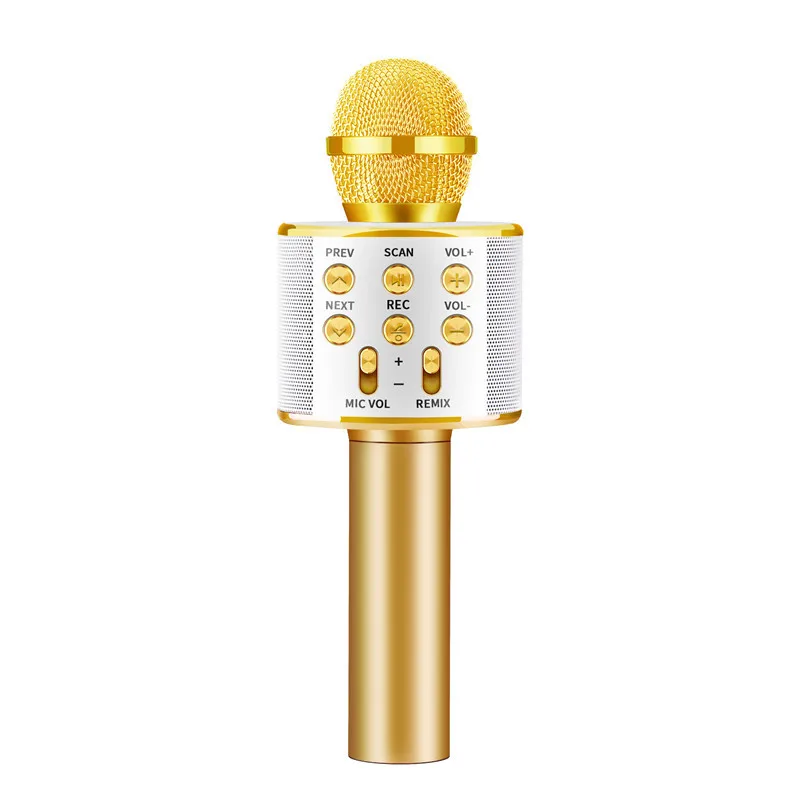 Беспроводной Bluetooth микрофон Larryjoe WS858 ручной для караоке USB KTV плеер колонка запись