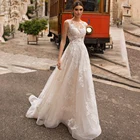 2021, богемные свадебные платья, кружевное женское платье с эффектом близости, ТРАПЕЦИЕВИДНОЕ свадебное платье, свадебное платье