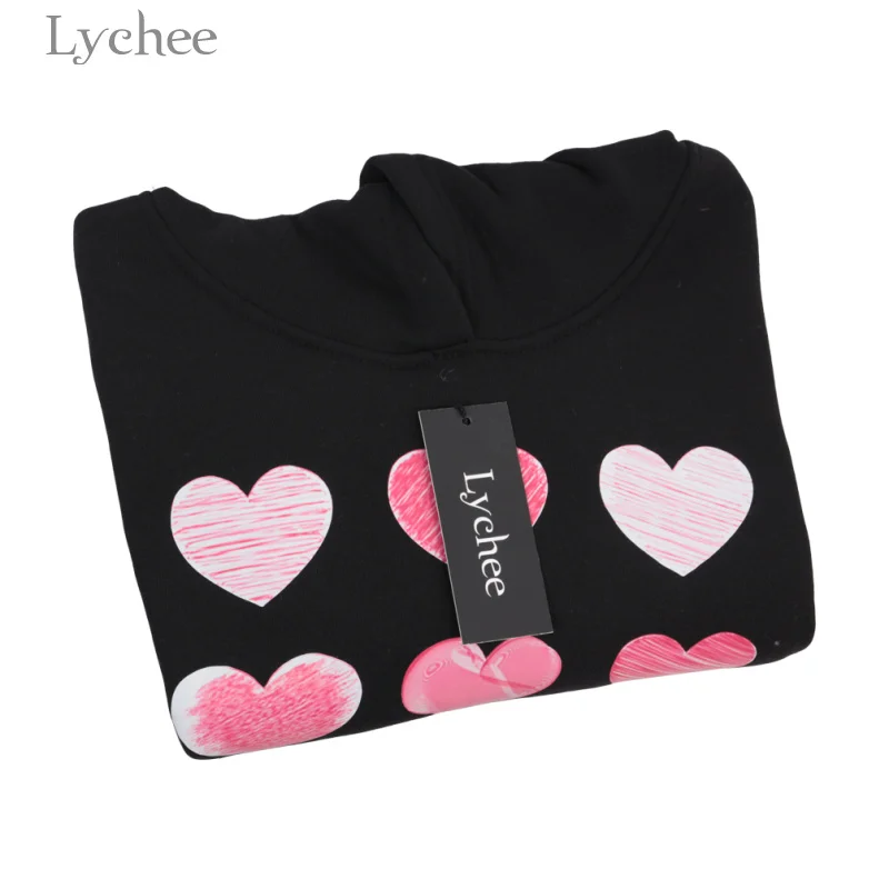 Женский свитшот Lychee с капюшоном в стиле Харадзюку повседневные Свободные