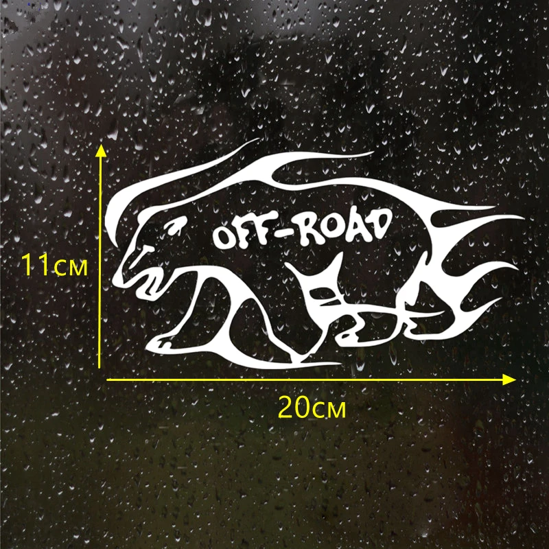 

CK2317#20*11cm the white bear offroad funny car sticker vinyl decal silver/black car auto stickers for car bumper window