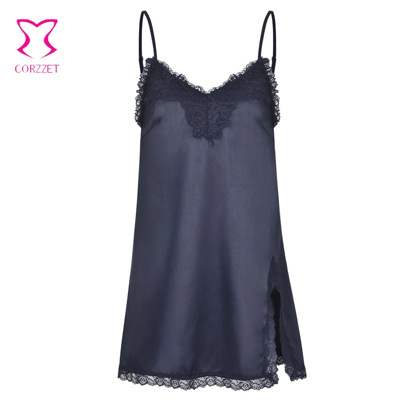Corzzet Women Red Sleepwear Pyjama Sets Sleeveless Strap Lace Trim Satin Cami Nightwear Femme Sexy Summer Home Wear Sleep Wears |