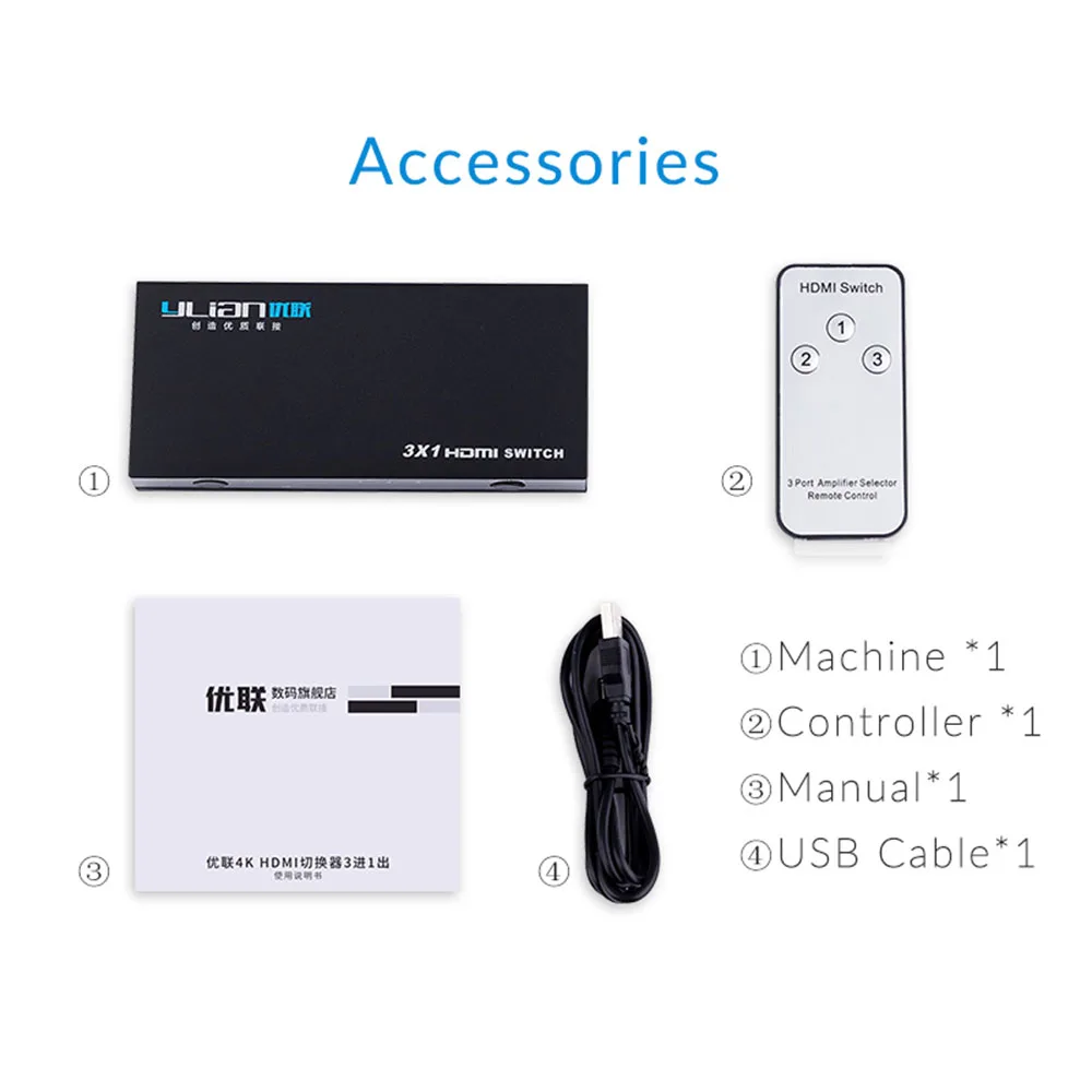 Unnlink HDMI 3 порта переключатель в 1 выход 4 1080P 4K адаптер для XBOX One 360 PS4 Smart LED TV MI Box