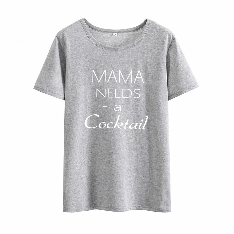MAMA NEEDS Коктейльная летняя футболка с коротким рукавом и круглым вырезом