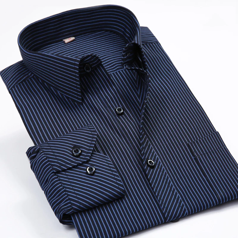 

New Men Striped Long Sleeve Shirt Business Casual Shirt Male Formal Shirts Plus 5XL 6XL 7XL 8XL Camisa Social Masculina