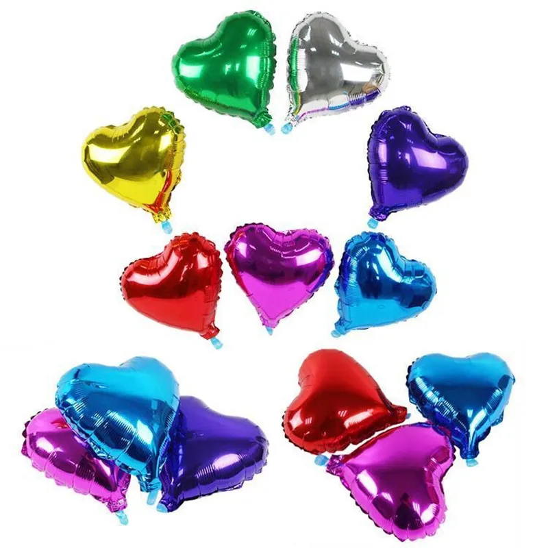 5 шт. 10 дюймов воздушный шар с гелием сердце Свадебные звезда Алюминий Фольга - Фото №1