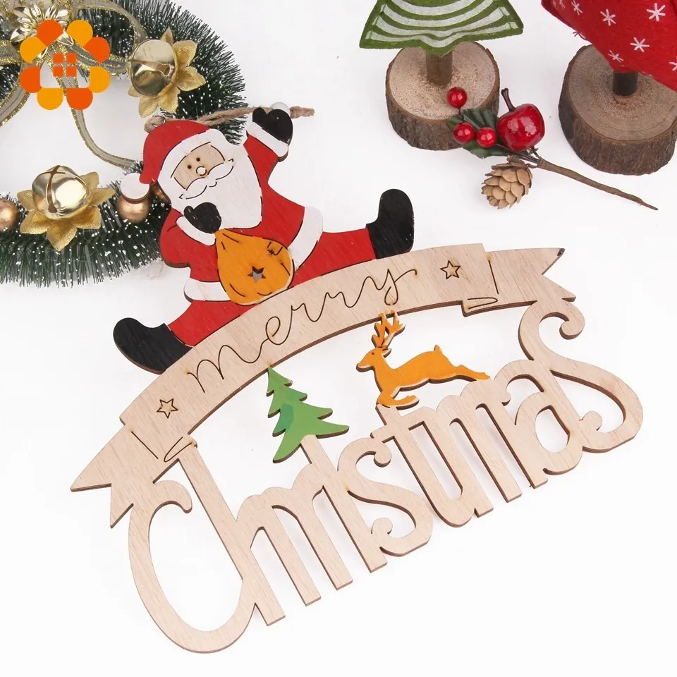 1 шт. деревянные Рождественские Подвески украшения креативные поделки елочные