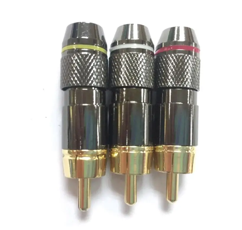 12PCS/24PCS Copper RCA Plug Gold Plated Audio Video Adapter Connectors Soldering | Электроника