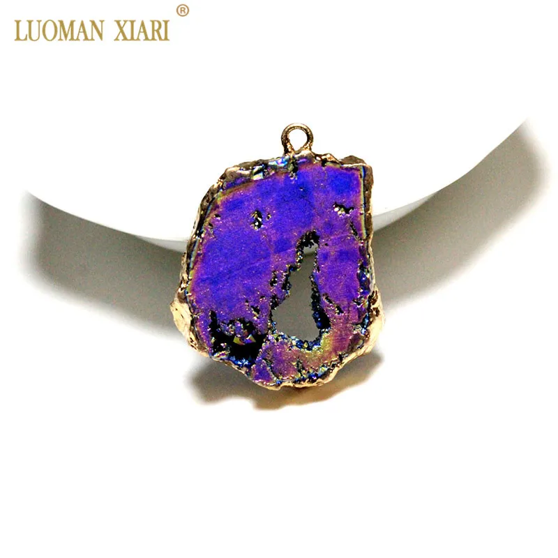 Уникальный натуральный кристалл Drusy, кулон, неровный геодный камень, кулон для самостоятельного изготовления ювелирных изделий, модное ожерелье, серьги