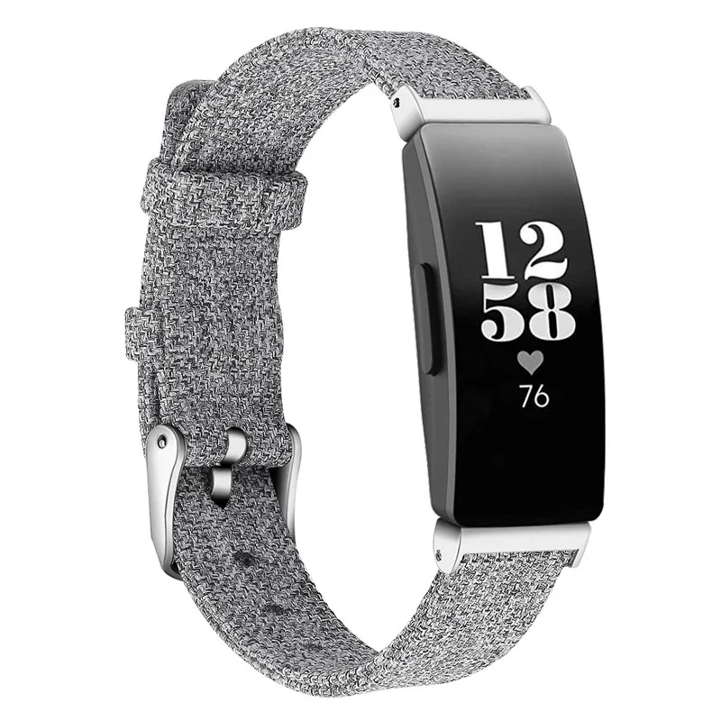 Ремешок для Fitbit Inspire HR Браслет нейлоновая ткань ремень повседневный холщовый