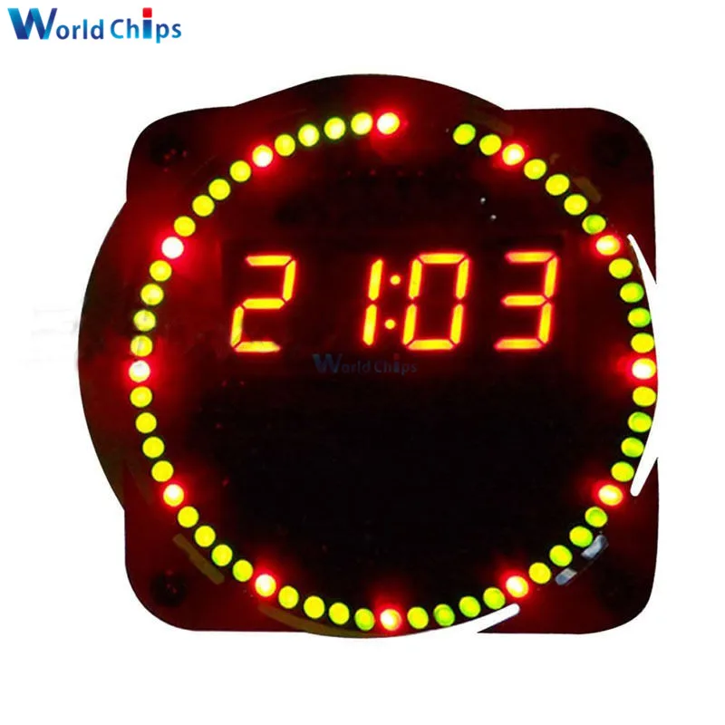 4 цифровых 60ds1302z DS1302 вращающиеся светодиодные часы будильник модуль температуры