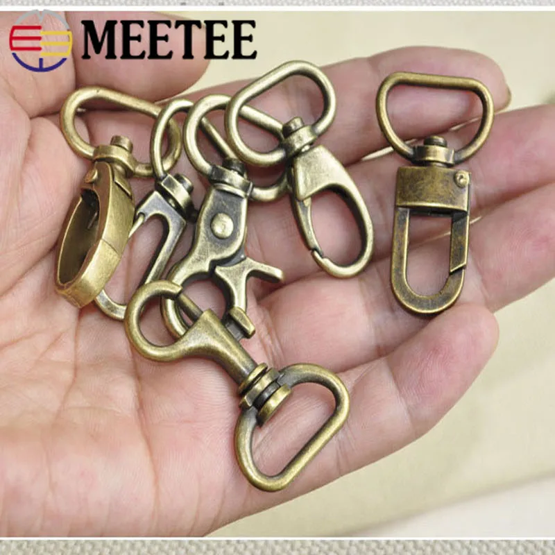 Meetee 4/10/20 штук 2 см Бронзовый застежки-молнии в виде полукруга, Cilps крюк DIY сумка ремень повесить на застежке с кольцом из аппаратных аксессуаров BF072