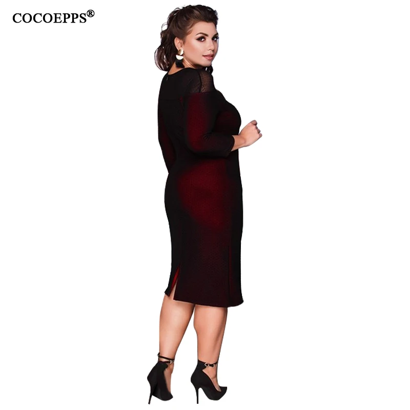 Женское Прозрачное платье COCOEPPS 6XL большие размеры сетчатые сексуальные