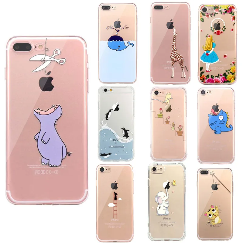 Розовый Милый Слон Мягкий ТПУ чехол для телефона Apple iPhone X XS Eat 8 7 6S Plus 5S SE 5 Чехлы Coque