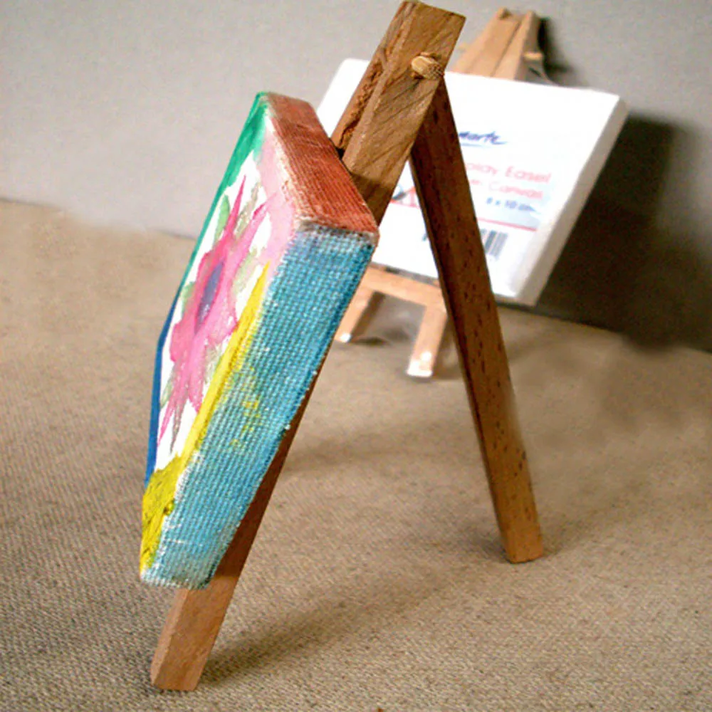 Миниатюрный пюпитр дисплей доска и холст деревянная Поддержка 15 см