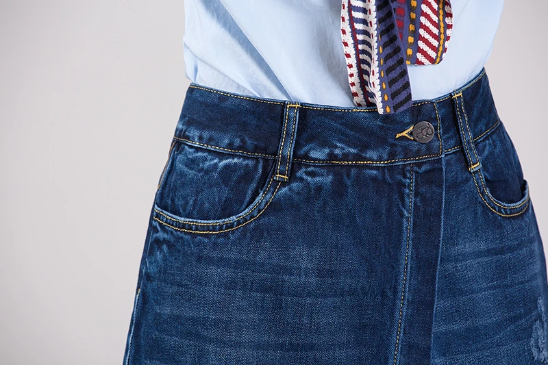 Благородная обезьяна Корейская версия красный selvedge джинсовая юбка тонкий для женщин Мода фанки стили джинсы для