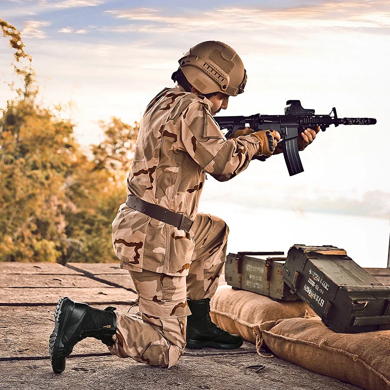 Уличные военные тактические боевые ботинки мужские полевые CS высокие походные