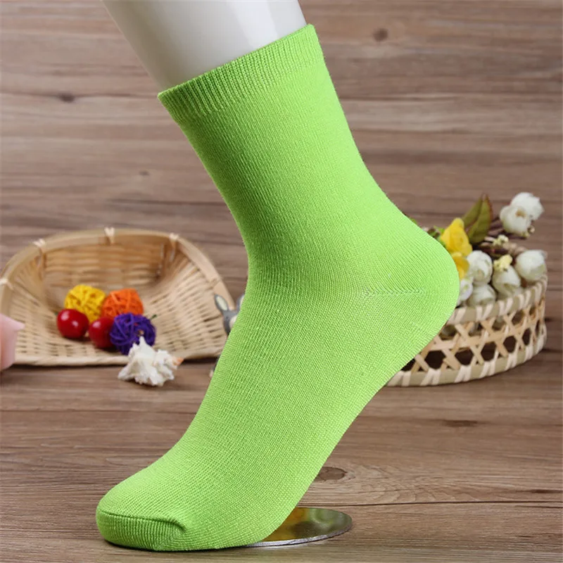 Модные женские носки Jeseca в Корейском стиле однотонные карамельные цвета