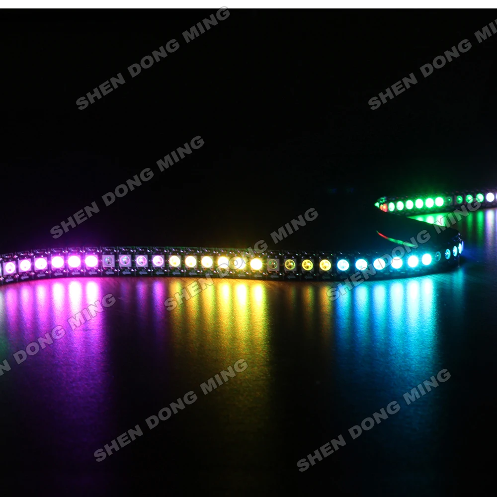 100 м Белый/Черный PCB WS2812 Светодиодная лента DC5V Гибкий Цифровой светодиод 144led 144IC/M