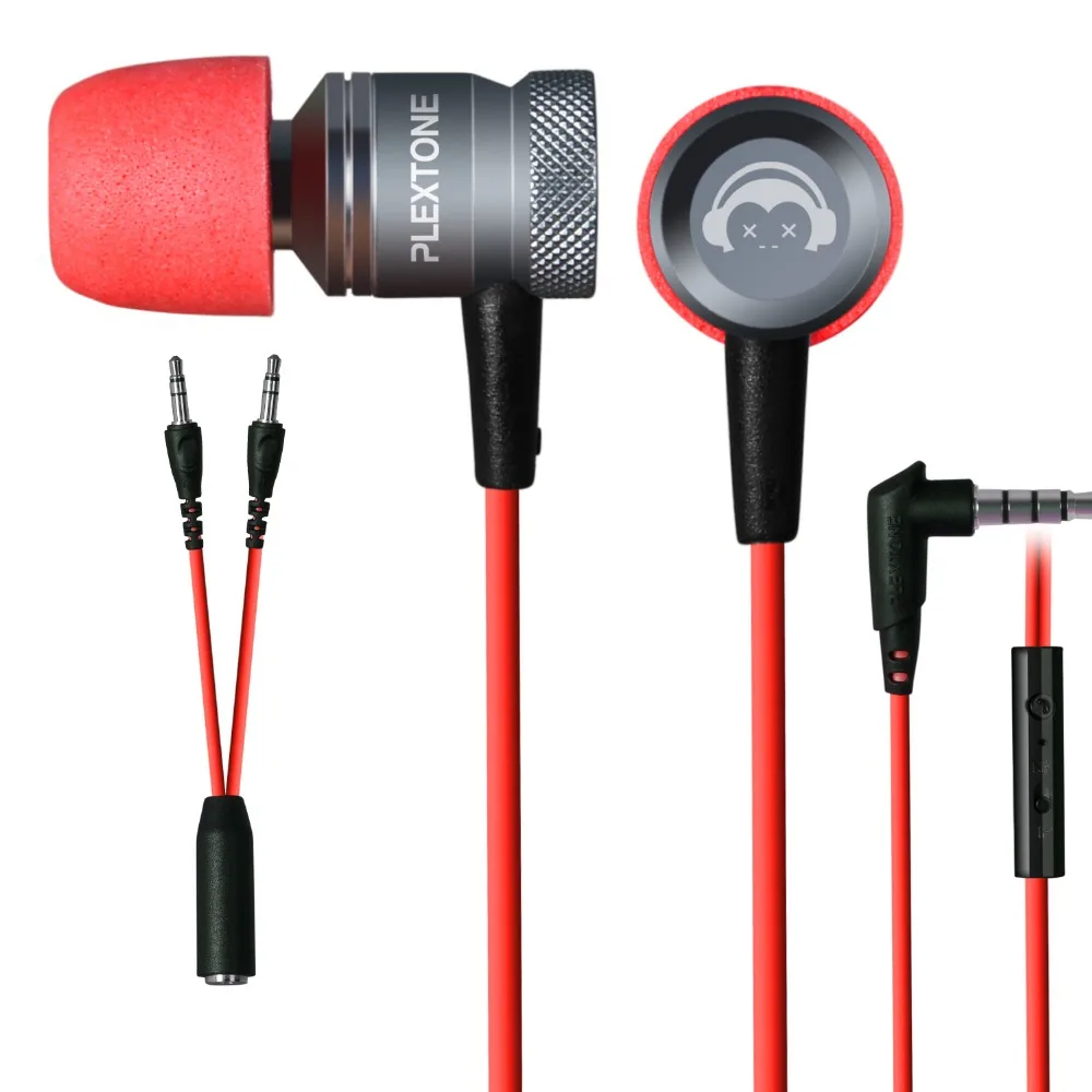 Оригинальный plextone G10 Наушники с микрофоном Съемная HiFi Шум отмена в ухо для DJ