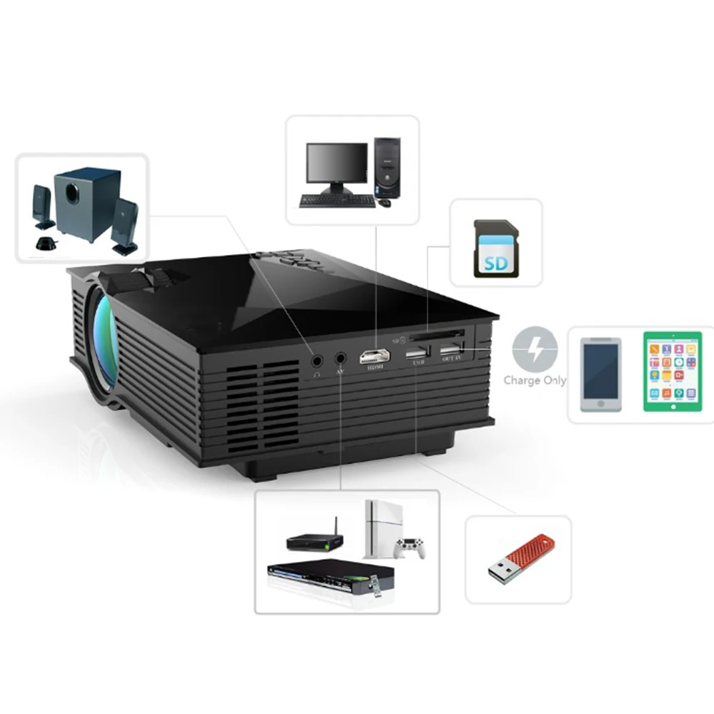 2016 новые оригинальные UNIC UC46 мини Портативный проектор Miracast Поддержка Full HD 1080 P