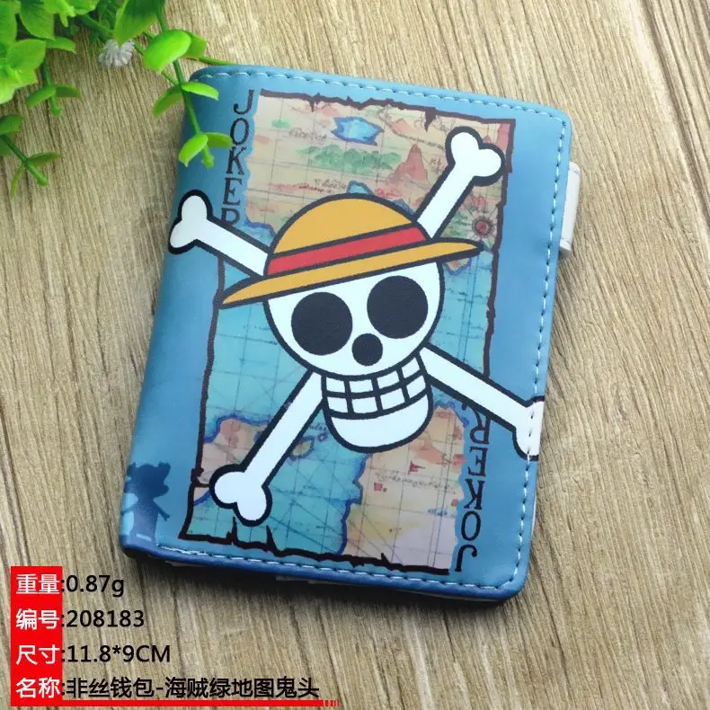 One Piece 2 Аниме один кусок короткий кошелек Обезьяна D Луффи Синтетическая кожа кошелек с карманом для монет - Цвет: One Piece 2