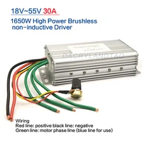 no hall 1650w dc brushless motor controller regulation switch driver board electric governor 30a dc 18v 24v 36v 48v
