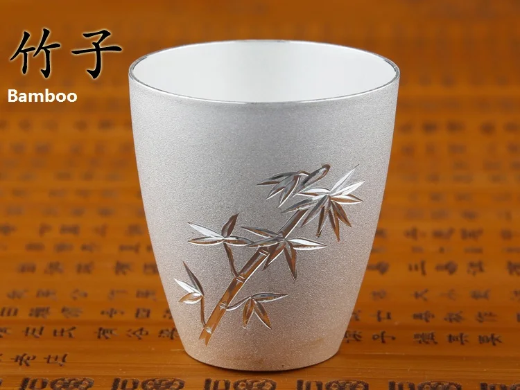 Бокал для вина из чистого серебра 99.9% пробы небольшой матовый высококлассный