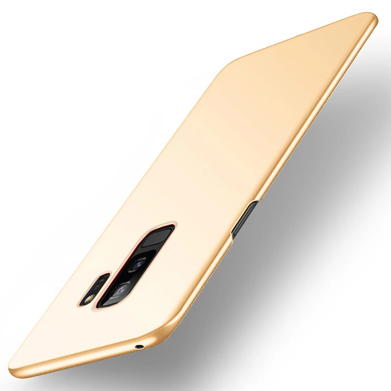 Golden Тонкие Матовые чехлы для samsung A750 A6 A8 плюс J4 J6 J8 Galaxy Note9 S9 S8 плюс Note8 крышка из твердого поликарбоната полный Чехол-сумочка для телефона - Цвет: Golden