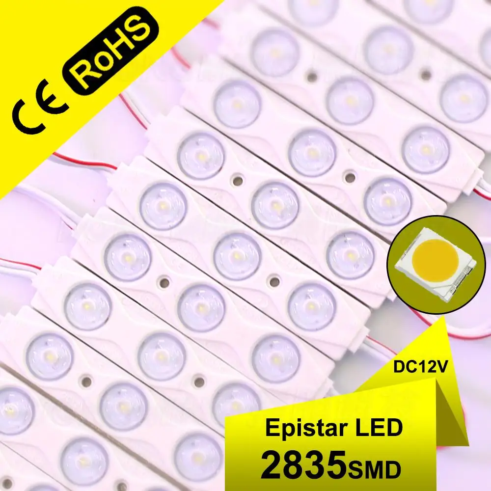 

20 шт./лот smd 2835 впрыскиваемый светодиодный модуль 12 В waterprooof IP66 холодный белый рекламный знак подсветка