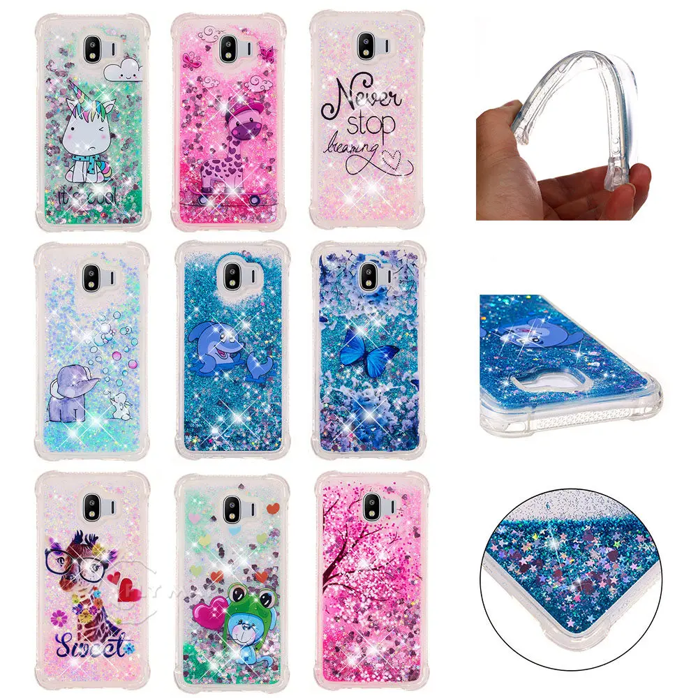 Quicksand Cover For Samsung Galaxy J4 2018 J400F/DS SM-J400F/DS Dynamic Liquid Debris TPU Soft Case J 4 j42018 400 4j Cqoue |
