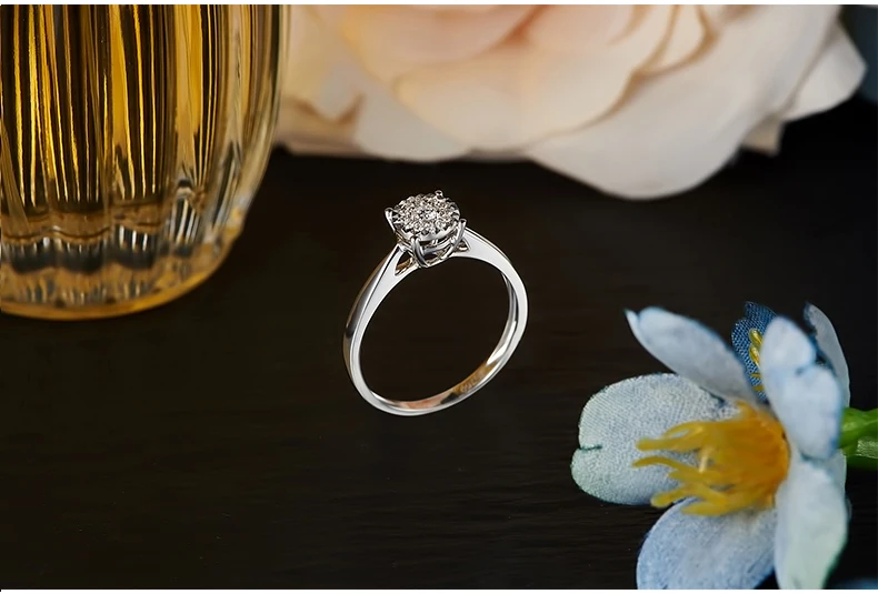Ювелирное обручальное кольцо с бриллиантами для женщин 1.00CT эффект Сертифицированный 18K белое золото свадебное кольцо Изысканные ювелирные изделия свет роскошный подарок