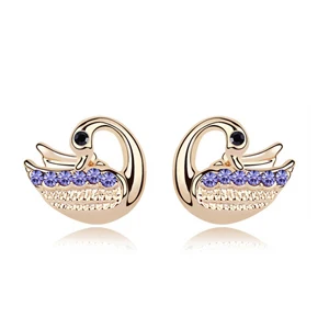 

Fashion Gold Color Stud Earrings Crystals from Austria High Quality Party Wedding Anima Studs Jewelry Antiallergic