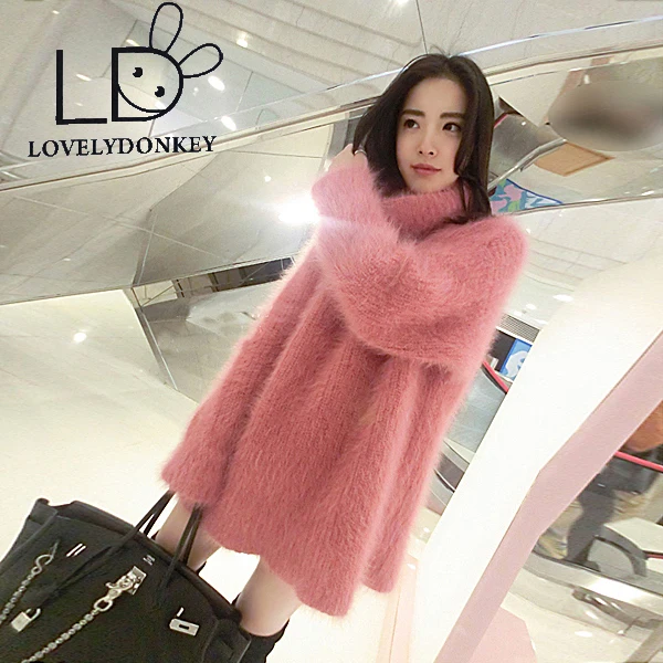 Водолазка LOVELYDONKEYWarm Длинная утепленная водолазка из кашемира и норки с плюшевой
