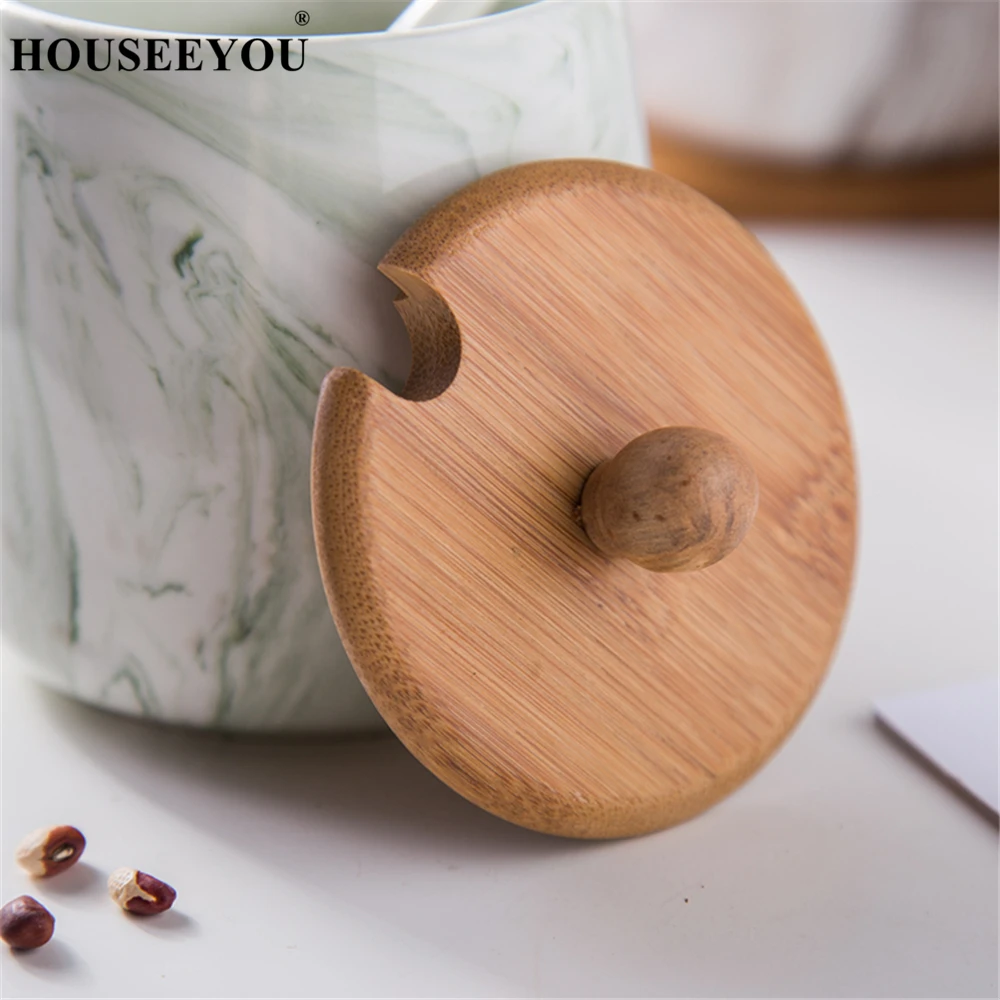 Мраморная керамическая приправа искусственная кожа трава емкость с крышкой