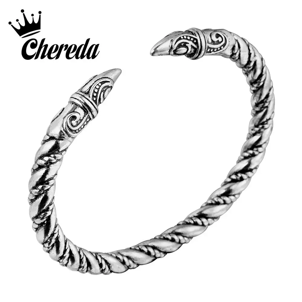 Chereda панк двойной голова животного браслет индийские ювелирные изделия трендовые аксессуары Викинг мужские часы наручные браслеты