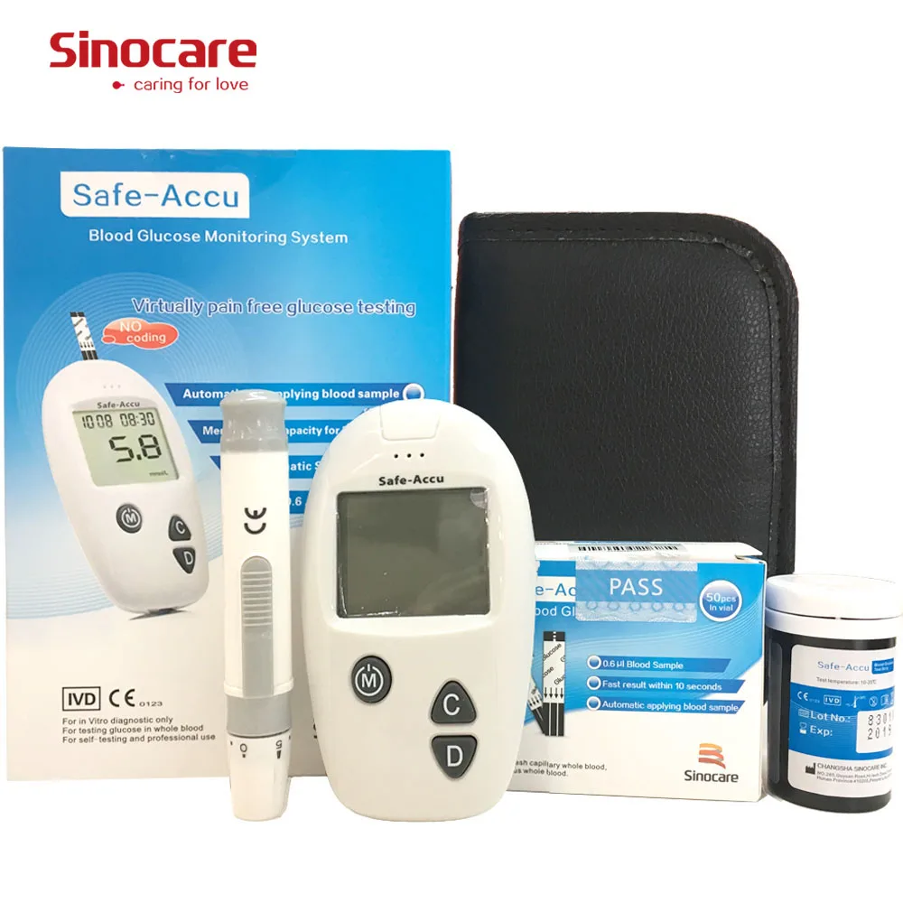 Бесплатные ватные тампоны) Sinocare mg/dL mmol/L глюкометр в крови с 100 тест-полосками 100 ланцетов медицинский тест на диабет er