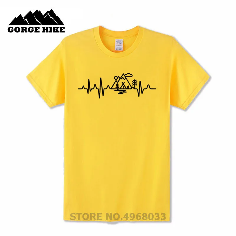Забавная Летняя мужская футболка с коротким рукавом кемпинг сердцебиение